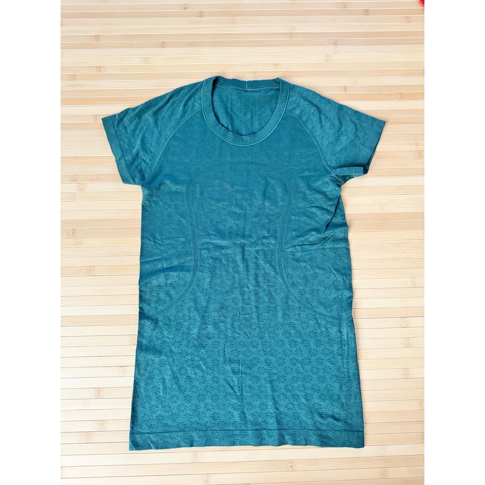 Lululemon Swiftly Tech Short Sleeve Crew Teal Green Heathered Running Shirt
